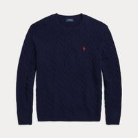 Pull en Laine et Cachemire à Motif Torsadé - Bleu foncé / XS