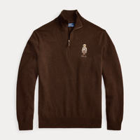 Polo Bear Wool Quarter-Zip Jumper - Brown / XS